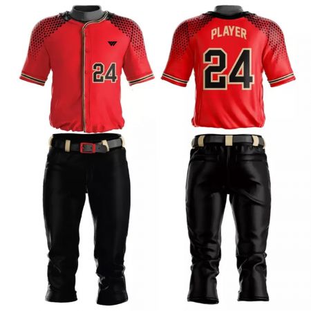 Red Fabric Baseball Uniform