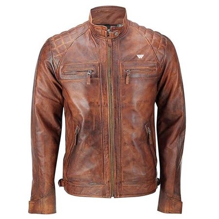 Vintage Brown Men Leather Jacket