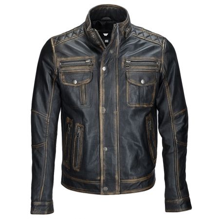 Flap Closure Leather Fashion Jackets