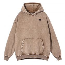 Acid Washed Down Shoulder Pullover Hoodies