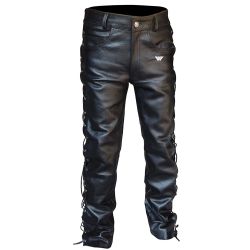 Side Laces Leather Pants