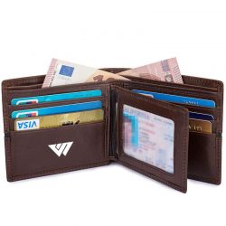 Leather Wallet with Card Holder Fold