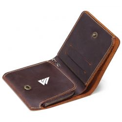 Vintage Leather Wallets with Zipper Coin Pocket