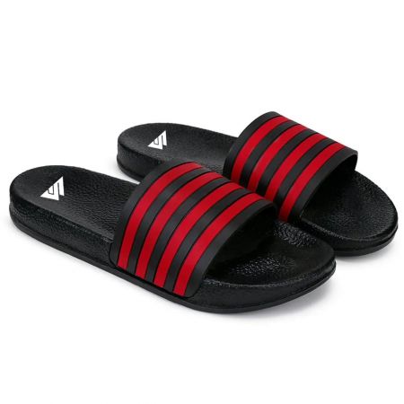 Red Striped Slippers