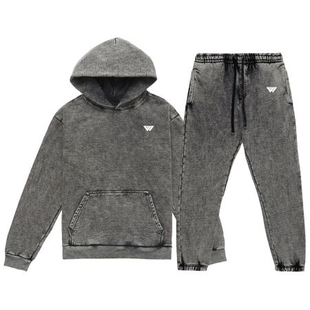 Acid Washed Pullover Track Suit