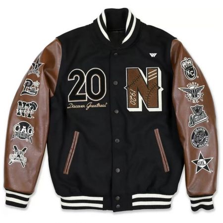 Cotton Varsity Jackets with Embroidery Patches