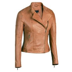 Ladies Flap Collar Leather Fashion Jackets