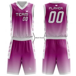 Mesh Panel Basketball Uniform V-Neck